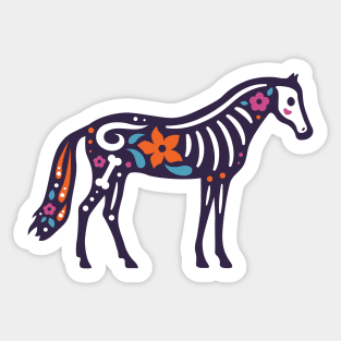 Colorful Day of the Dead Horse | Dia de los Muertos Animals Sticker